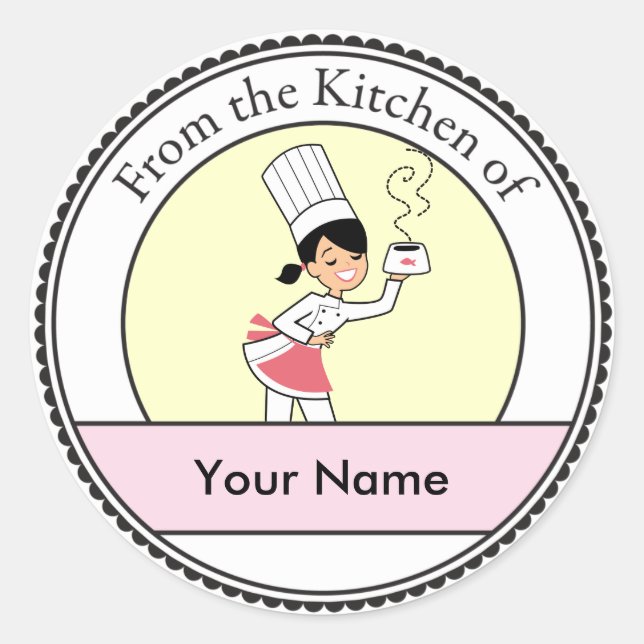 Little Chef Illustration on Round Label (Front)