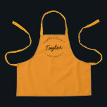 LITTLE CHEF Personalized Name Year  Apron<br><div class="desc">Let's get baking. Customize the Name and established year as you need on this kid's apron. This personalized apron on orange with white type. Stylish typography style treatment. Encourage the LITTLE CHEF in your life with a special gift.</div>