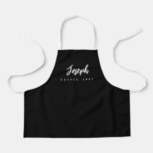 Little Chef Script Name personalized Black Apron