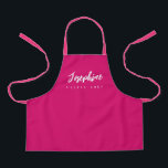 Little Chef Script Name Simple personalized Pink Apron<br><div class="desc">Make your little chef feel extra special with our Little Chef Script Name Simple Personalized Pink Apron. This apron is designed to provide a simple, chic, and elegant look, featuring stylish script typography for personalizing the name. The pink colour adds a touch of sweetness and charm to the apron, making...</div>