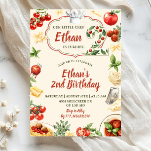 Little Cheff a deux ans Invitation d'anniversaire
