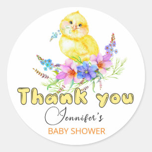 Little Chick Baby Shower Classic Round Sticker