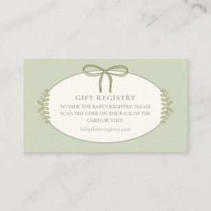 Little Chick Baby Shower Gift Registry QR  Enclosure Card