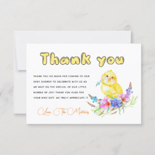 Little Chick baby shower thank you card