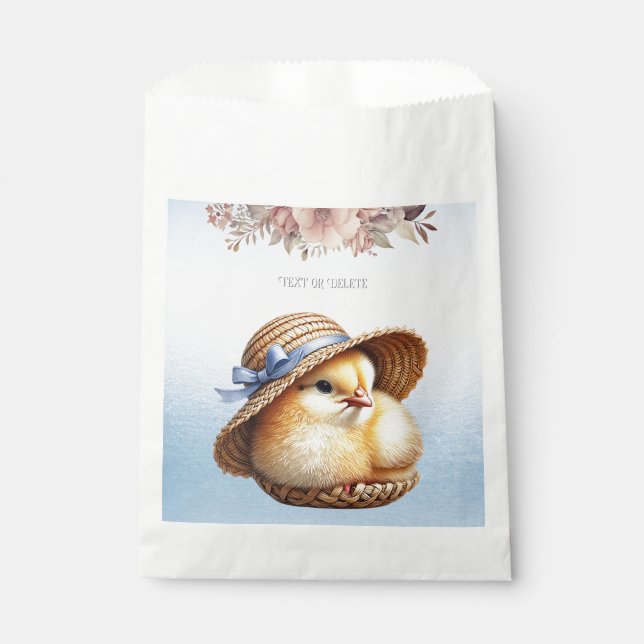 Little Chick Blue Ribbon Favour Bags (Front)