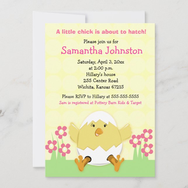 Little Chick Easter Baby Shower Invitation (Front)
