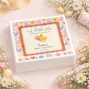 Little Chick Farm Chicken Girl Baby Shower Napkin