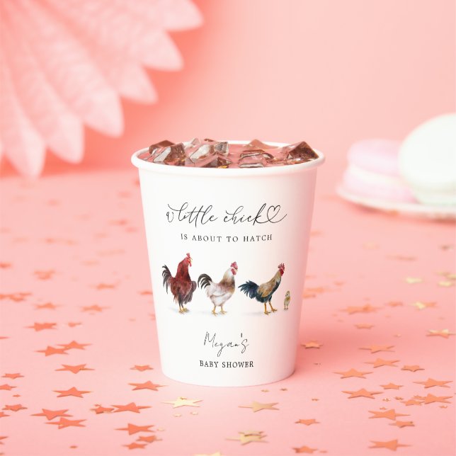 Little Chick Hatching Chicken Baby Shower Paper Cups (Insitu)