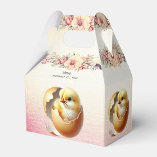 Little Chick Hatching Floral Favour Box