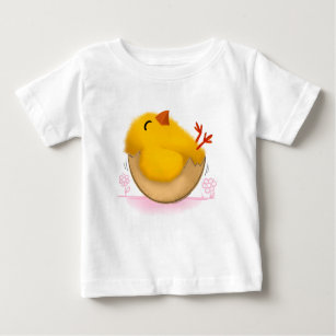 Little chick in egg shell baby T-Shirt