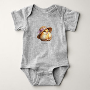 Little Chick Pink Ribbon Baby Bodysuit