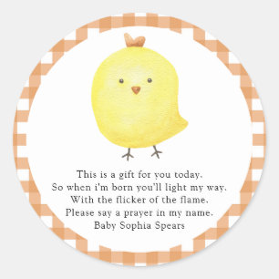 Little Chick - Prayer candle label