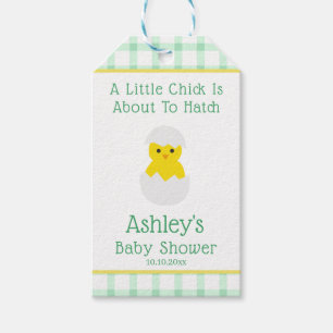 Little Chick To Hatch Gender Neutral Baby Shower Gift Tags