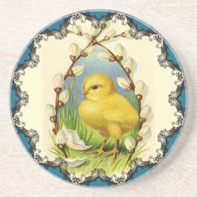Little Chick Vintage Coaster (Front)