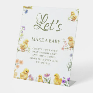 Little chicken make a Baby Baby Shower Game sign