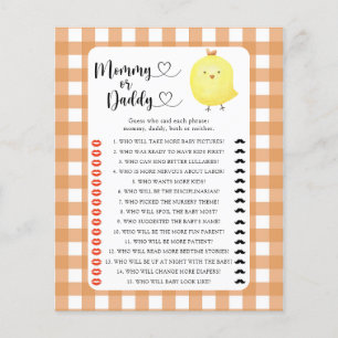 Little Chicken - mommy or daddy baby shower game