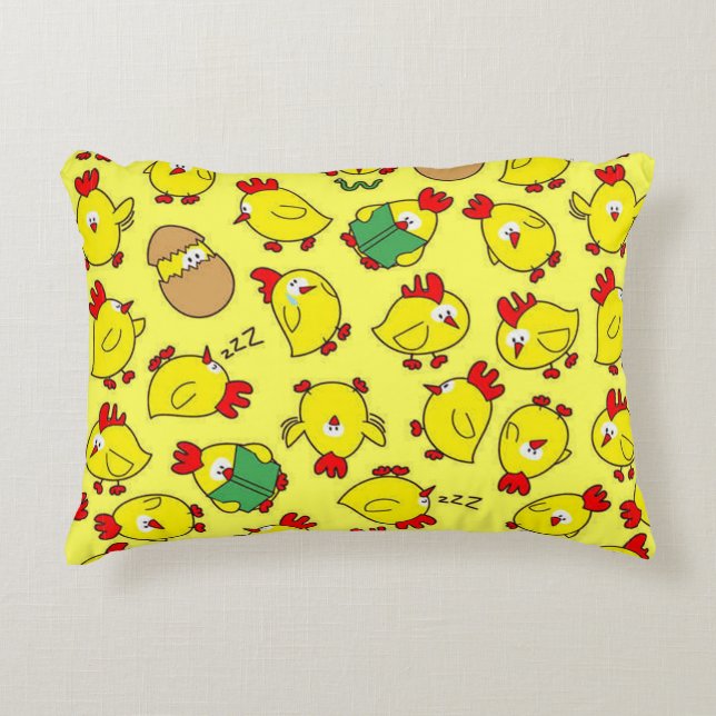 Little Chicky Chicky Accent Pillow (Front)