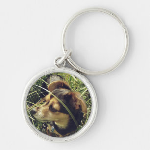 Little Chihuahua In Grass Keychain