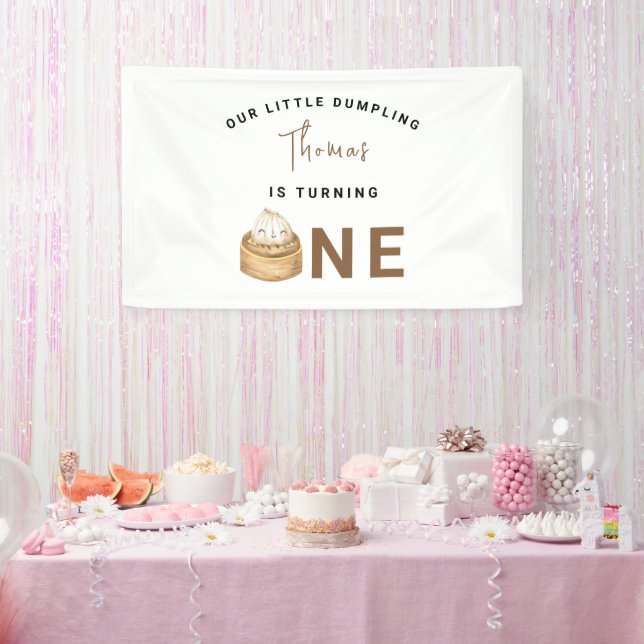 Little Chinese dumpling first Birthday Party  Banner (Party)