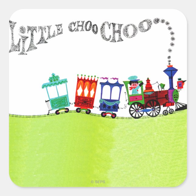 Little Choo Choo Square Sticker (Front)