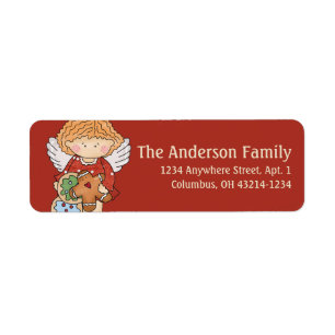Little Christmas Angel Return Address Label - d1