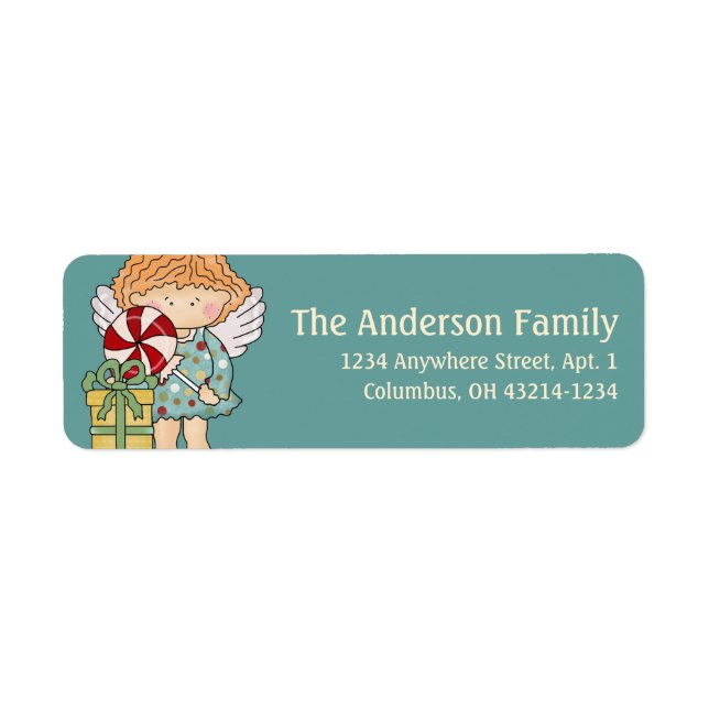 Little Christmas Angel Return Address Label - d4 (Front)