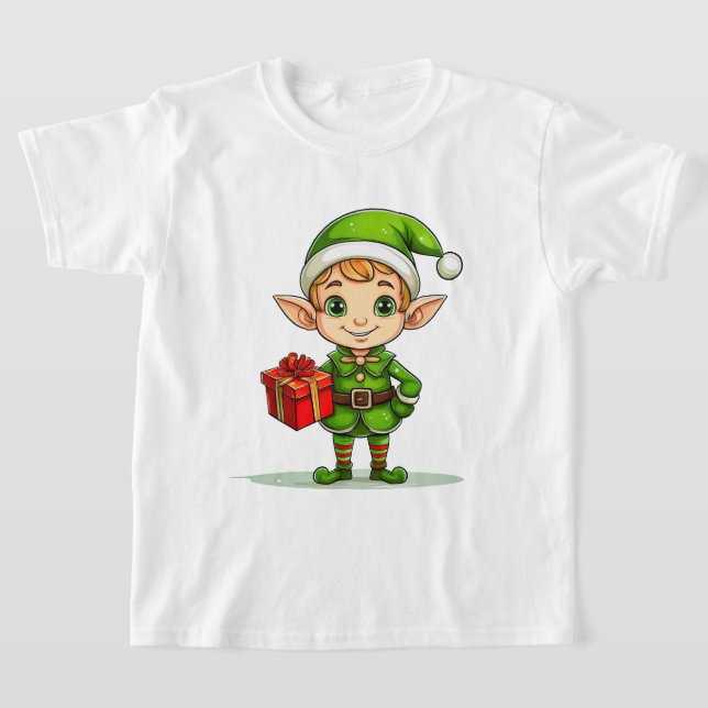 Little Christmas Elf – Kids’ Holiday T-Shirt (Laydown)