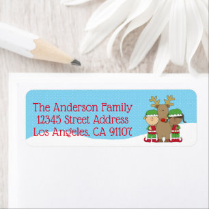 Little Christmas Elfs Return Address Label