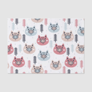 Little Christmas Festive Piggies Tissue Paper