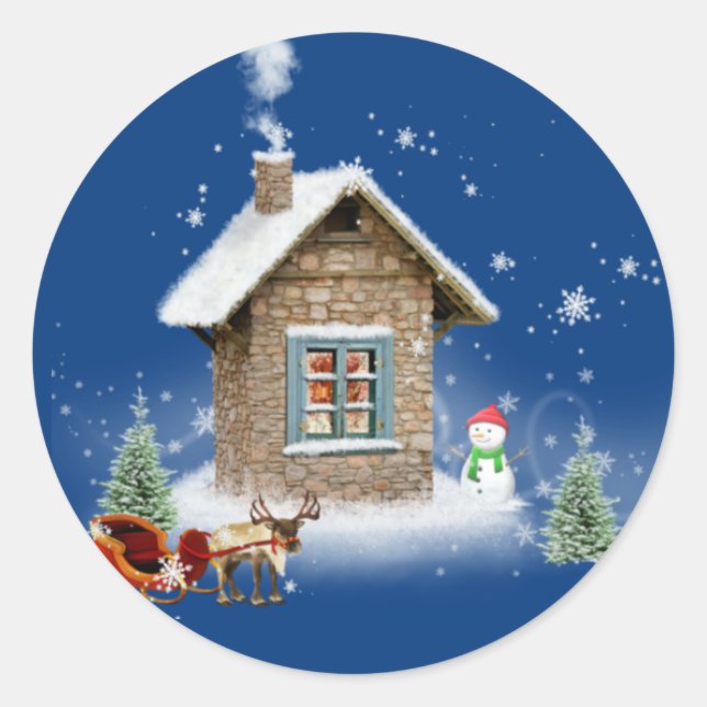 Little Christmas House Sticker (Front)