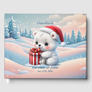 Little Christmas polar bear Guest Book