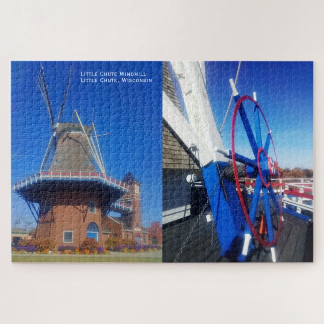  Little Chute Windmill Dutch Smock Mill, Wheel, WI Jigsaw Puzzle (Horizontal)