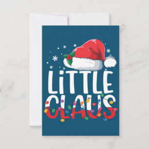 Little Claus Christmas Pyjamas Matching Family Xma Thank You Card