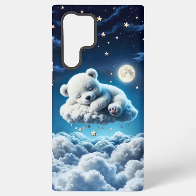 Little clouds teddy stars moon fantasy art samsung galaxy s22 ultra case (Back)