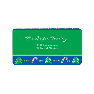 Little Cndy canes and christmas trees Label