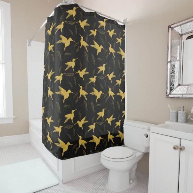 Little colibri bird seamless pattern - dark (In Situ)