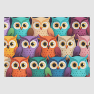 Little Colourful Owls Tissue Paper