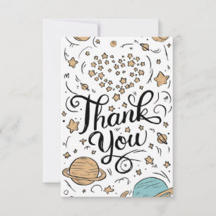 Little Colourful Trail Celestial Thank You Card