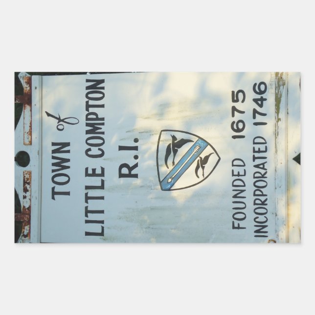Little Compton, RI Founded sign Sticker (Front)