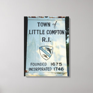 Little Compton, RI founded sign Wrapped Canvas