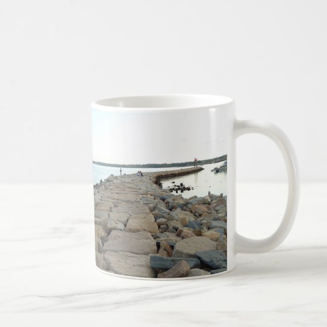 Little Compton, RI - Sakonnet Point breakwater Coffee Mug (Right)