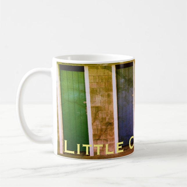 Little Compton, RI Summer Beach Bath Houses (LC) Coffee Mug (Left)