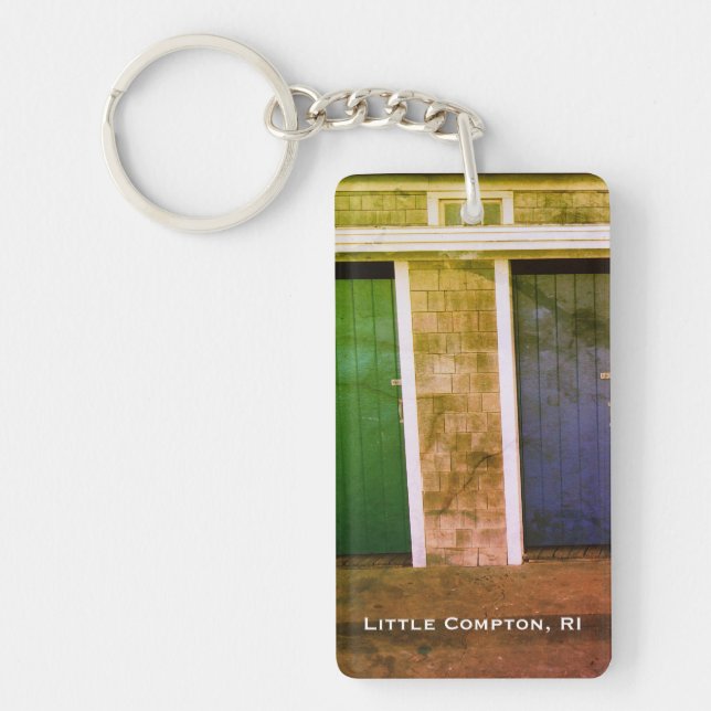 Little Compton, RI Summer Beach Cabanas (LC) Keychain (Front)