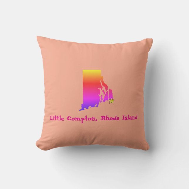 Little Compton, RI Zip Code - 02837 Pride Rainbow  Throw Pillow (Front)