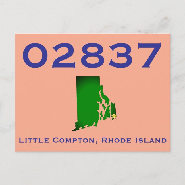 Little Compton, RI Zip Code - 02837 - Sakonnet, LC Postcard (Front)