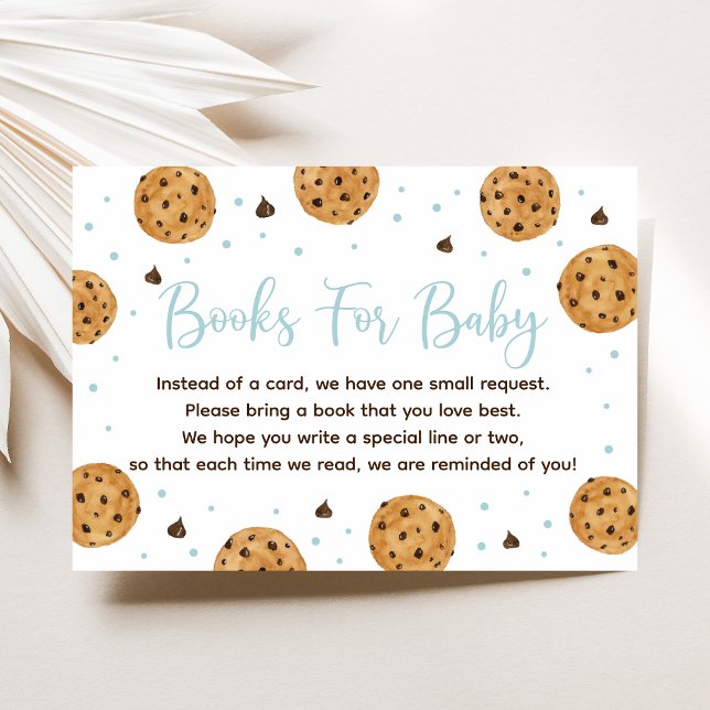 Little Cookie Blue Boy Baby Shower Book Request Enclosure Card (Creator Uploaded)