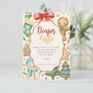 Little Cookie Christmas Baby Shower Diaper Raffle Enclosure Card