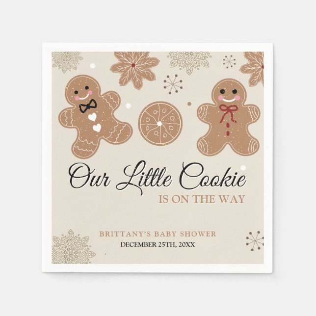 Little Cookie Christmas Baby Shower Paper Napkin (Front)