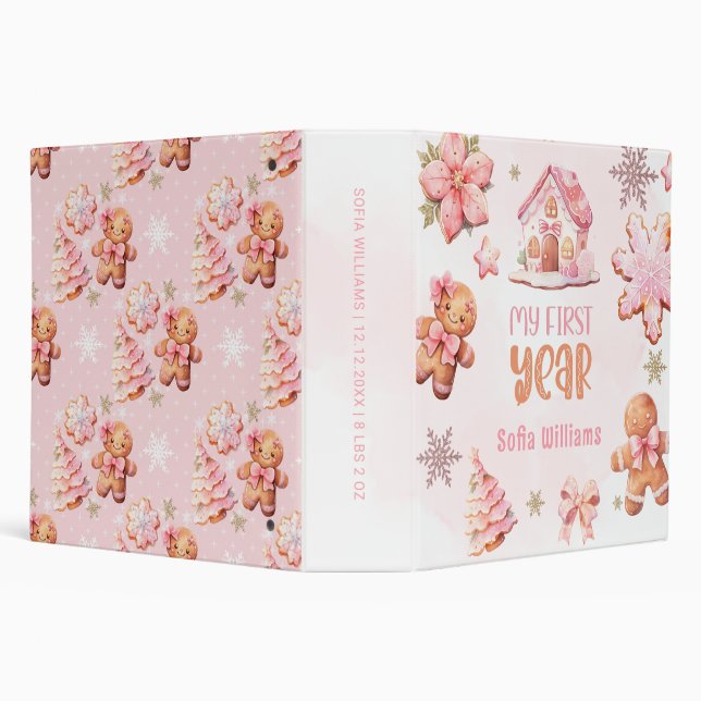 Little Cookie Chtistmas 1st Year Baby Photo Album Binder (Background)