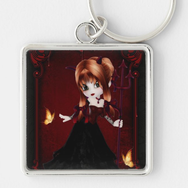 Little Cookie Devil Girl Design 3 Keychain (Front)